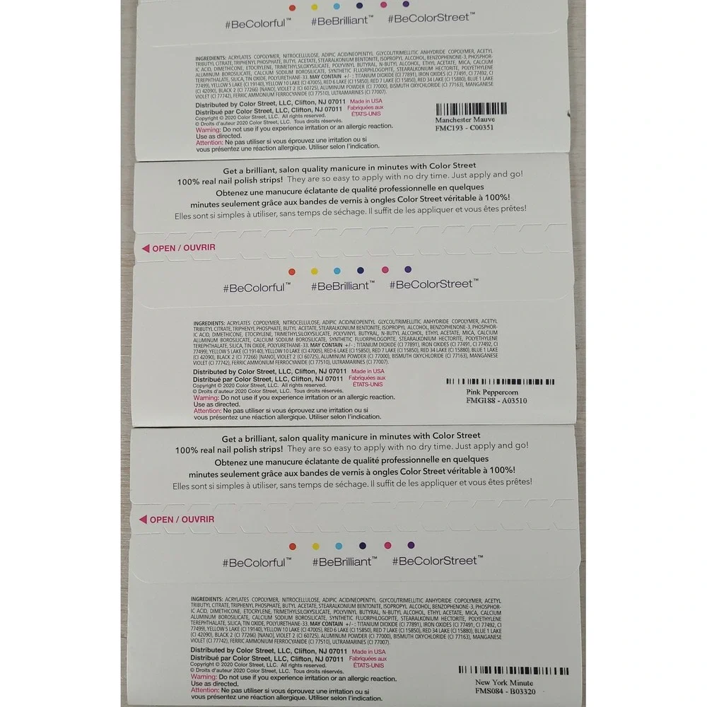 Color Street Real Nail Polish Strips Bundle 12 Full Sets + Samples Multi-Color